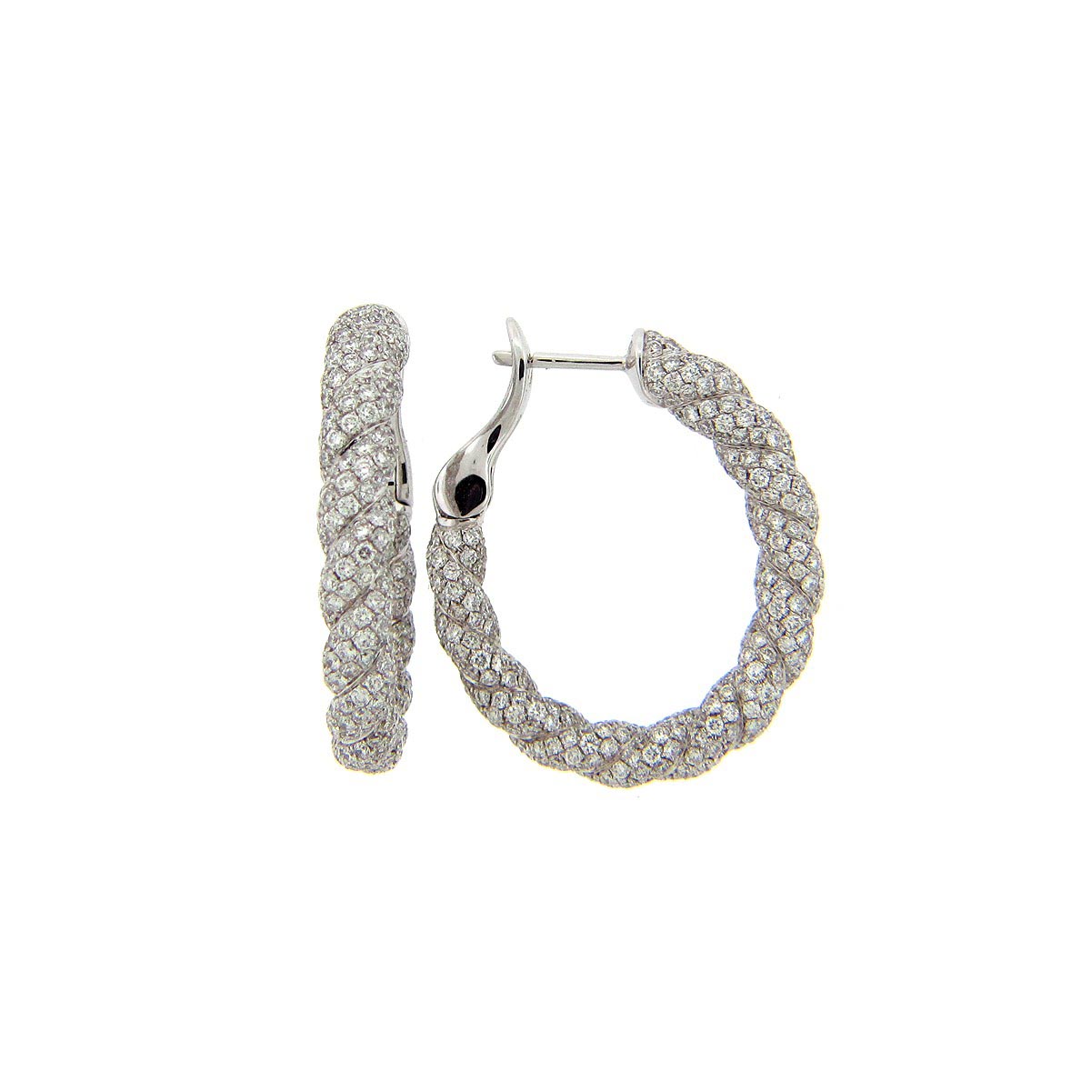 Dilamani Jewelry | Large Pave Diamond Twist Hoop Earring