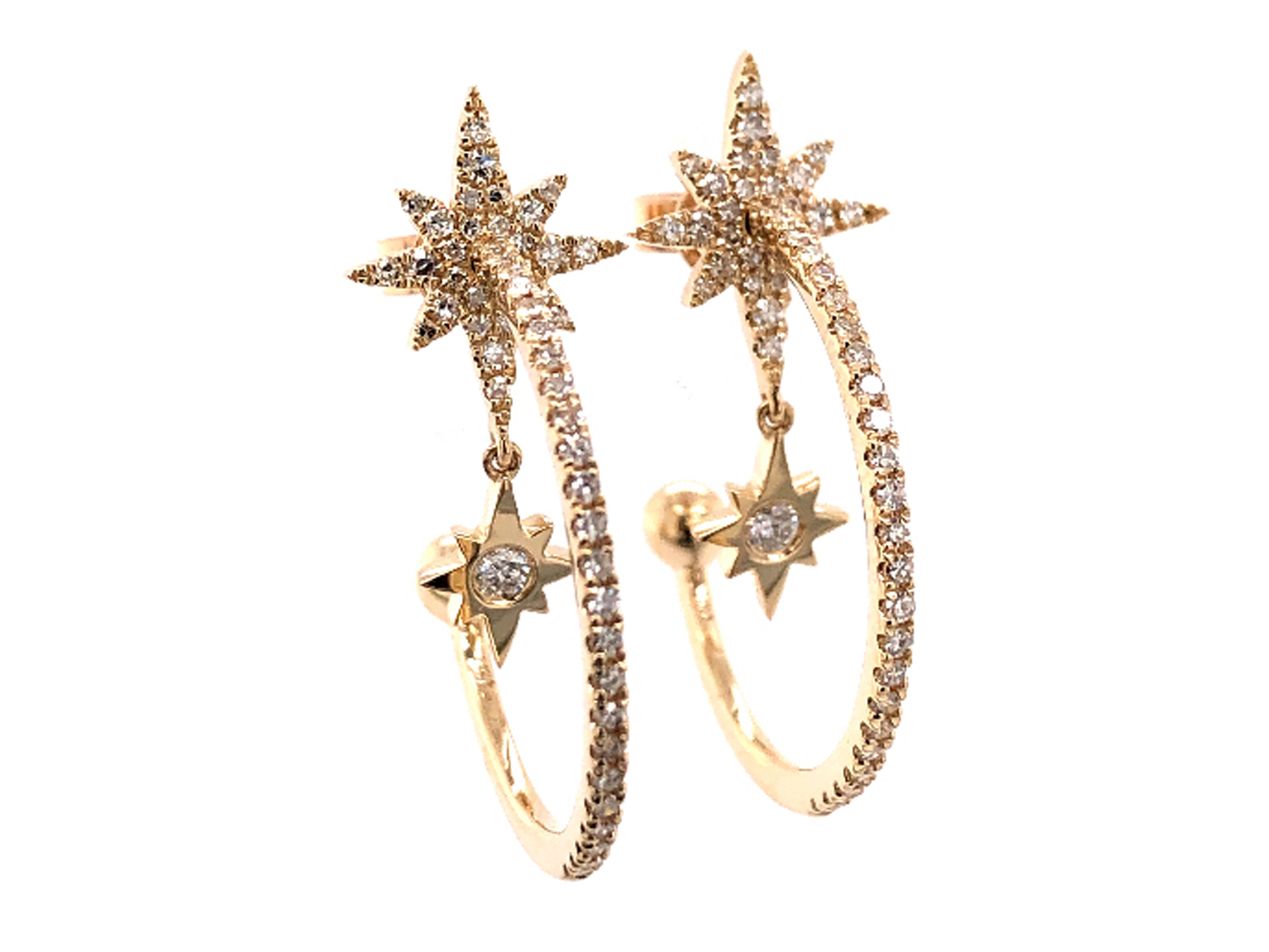 Dilamani Jewelry Diamond Star J Hoop Earring